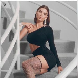NWT Nasty Gal X EmRata Black Cutout Dress Size 6